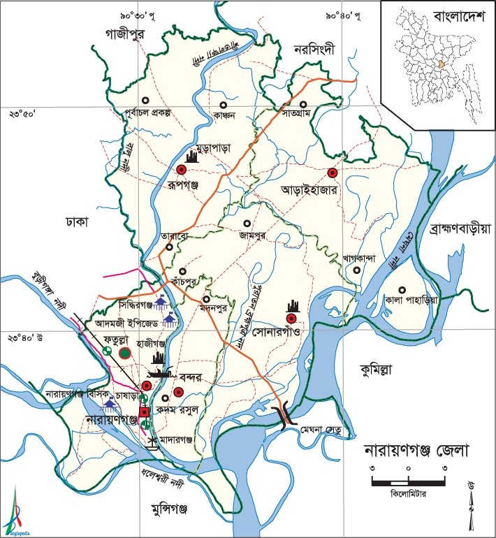 নারায়ণগঞ্জ জেলার মানচিত্র